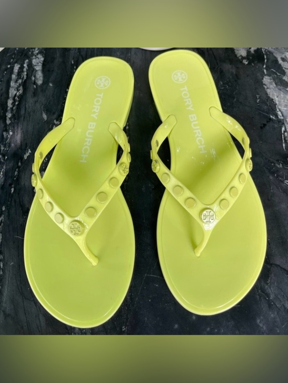 Tory Burch Studded Jelly Flip Flops